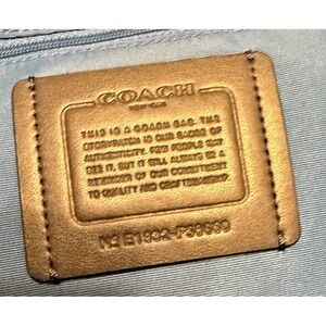 COACH‎ Pebbled Leather Tote Bag – Slate/Navy – Gold Hardware, Webbing Handles,